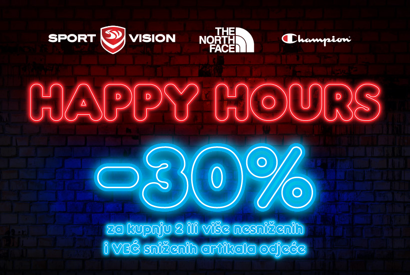 SAMO DANAS skokni u Sport Vision trgovinu jer smo vam pripremili još jednu sjajnu Happy Hours akciju!